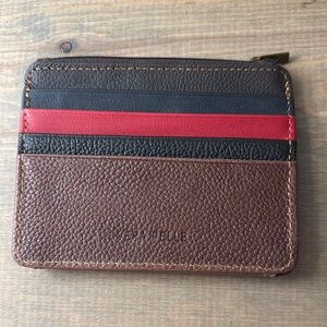 Vera Pelle Red and Brown Leather Key Card Holder